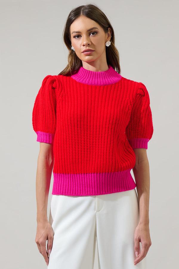 sugarlips Winry Color Block Sweater Top