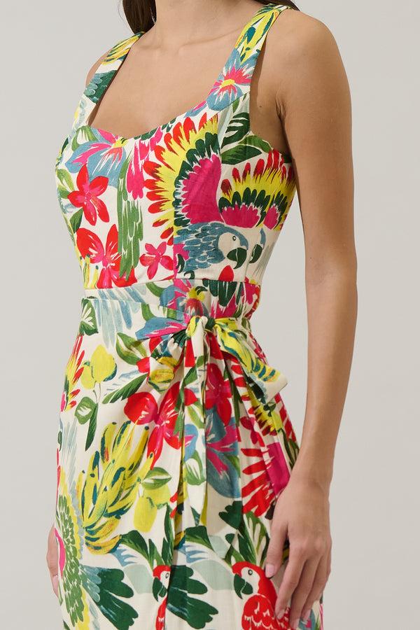 Sugarlips Wissa Tropical Beli Wrap Midi Dress
