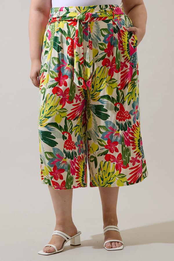 sugarlips Wissa Tropical Bien Wide Leg Pants Curve