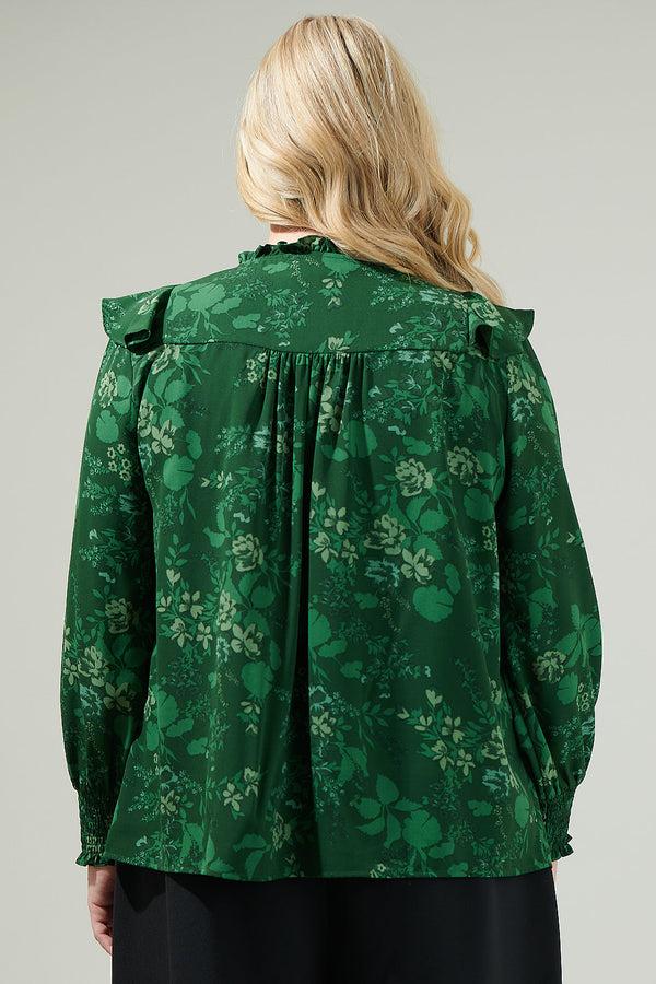 Sugarlips Woodland Floral Ruffle Blouse Curve