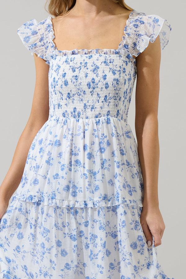 Sugarlips Wren Floral Bayshore Smocked Midi Dress