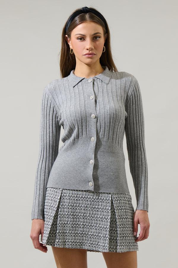 sugarlips Wrenlee Button Up Collared Cardigan
