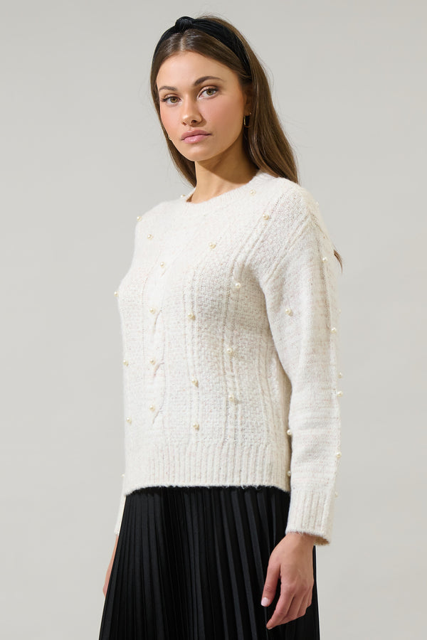 Sugarlips Wynter Pearl Dropped Shoulder Sweater