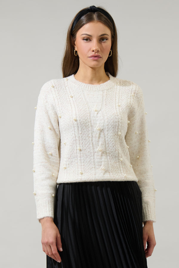 sugarlips Wynter Pearl Dropped Shoulder Sweater