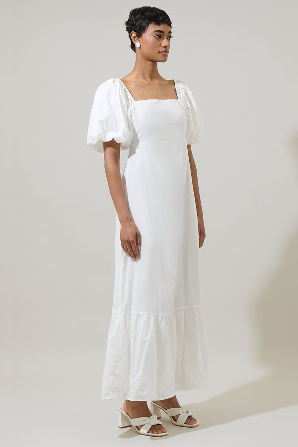 Sugarlips Xena Puff Sleeve Maxi Dress