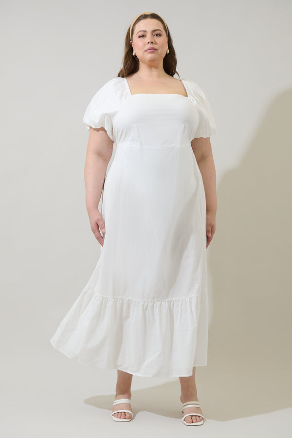 sugarlips Xena Puff Sleeve Maxi Dress Curve