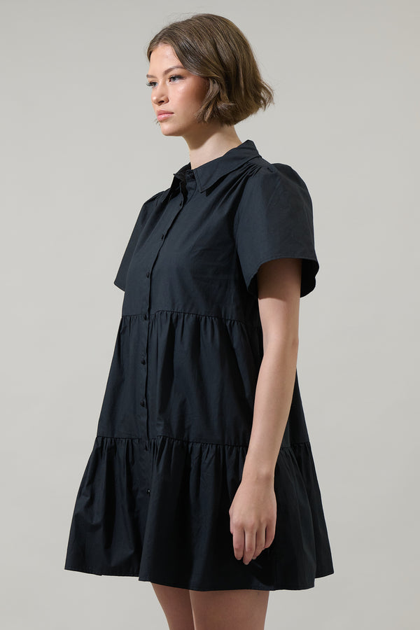 Sugarlips Xia Poplin Tiered Mini Dress