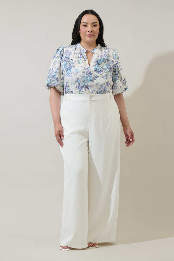 Sugarlips Yalinda Eyelet Puff Sleeve Top Curve