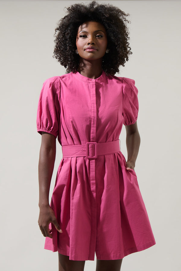 sugarlips Yami Button Down Shift Mini Dress