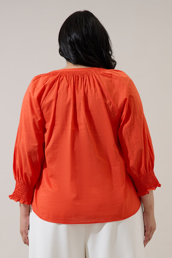 Sugarlips Yamila Long Sleeve Button Down Top Curve