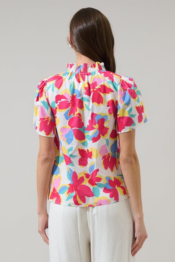 Sugarlips Yani Floral Barcy Smocked Top