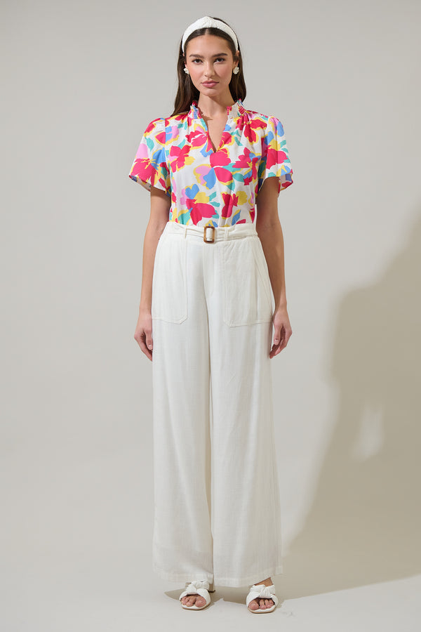 Sugarlips Yani Floral Barcy Smocked Top