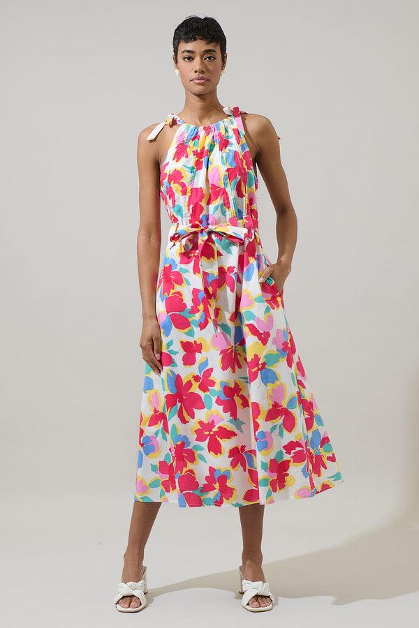 Sugarlips Yani Floral Luvi Sleeveless Midi Dress