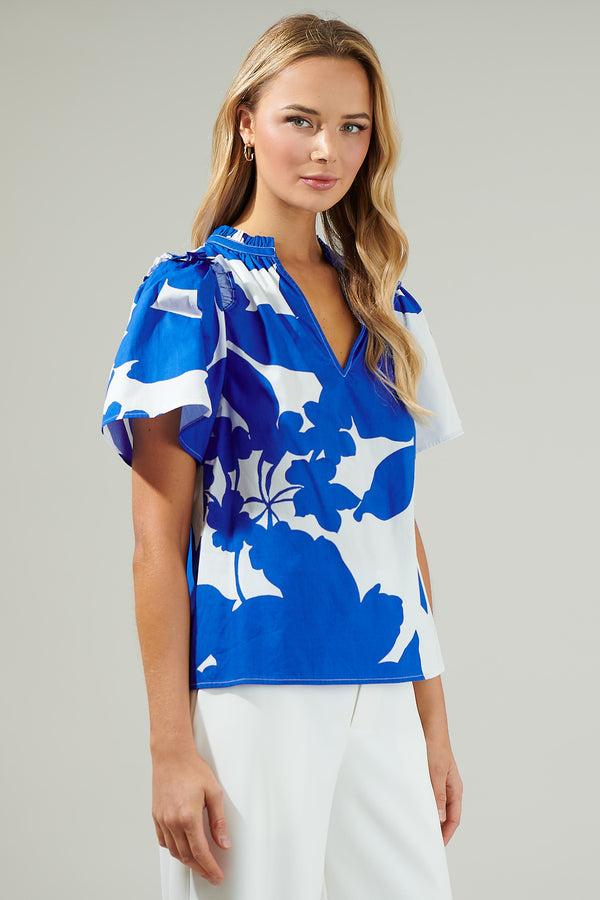 Sugarlips Yardley Floral Poplin Top