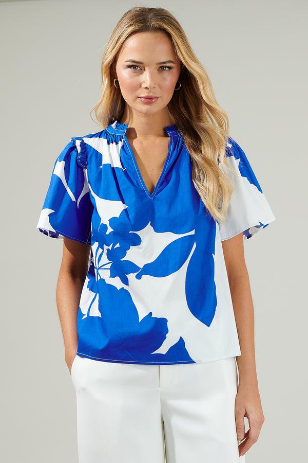 sugarlips Yardley Floral Poplin Top