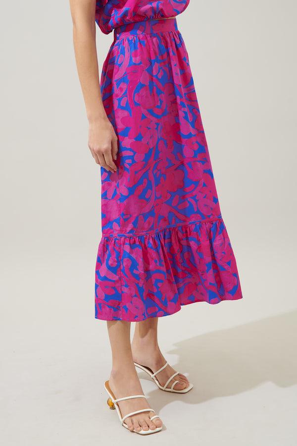 Sugarlips Yeraldi Berry Tatchi Ruffle Midi Skirt