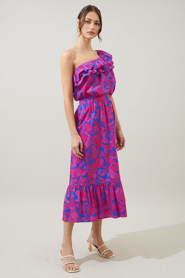 Sugarlips Yeraldi Berry Tatchi Ruffle Midi Skirt