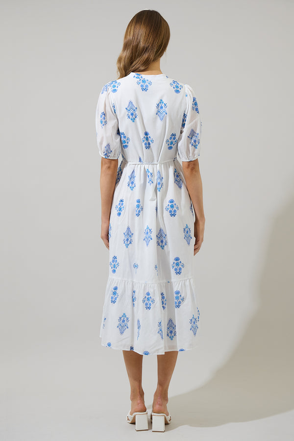 Sugarlips Yila Floral Beth Button Down Midi Dress