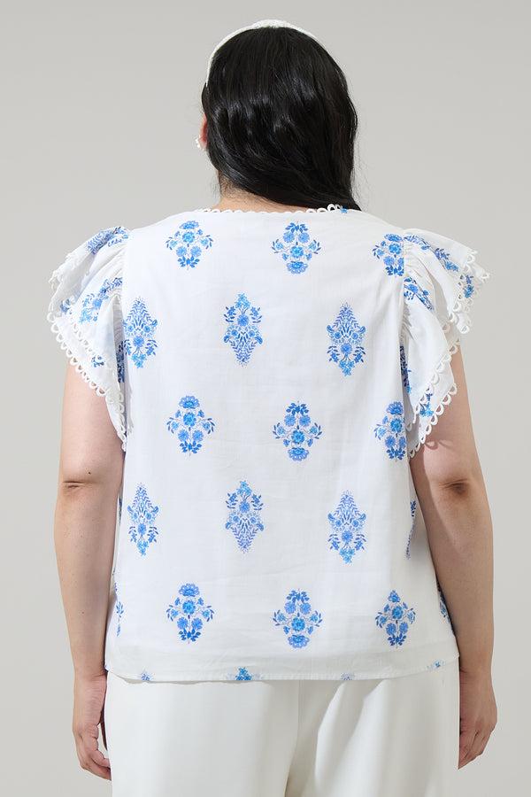 Sugarlips Yila Floral Ema Ruffle Top Curve