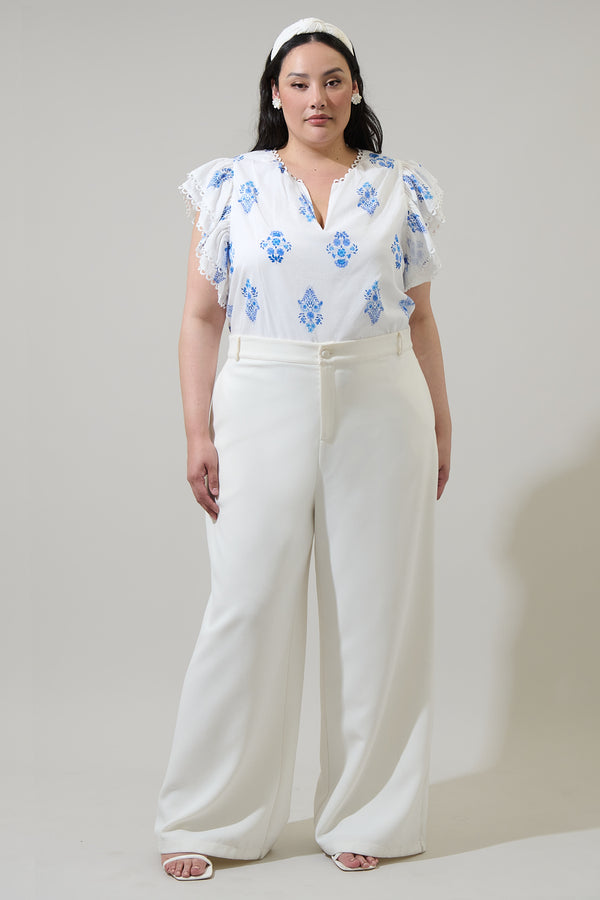 Sugarlips Yila Floral Ema Ruffle Top Curve