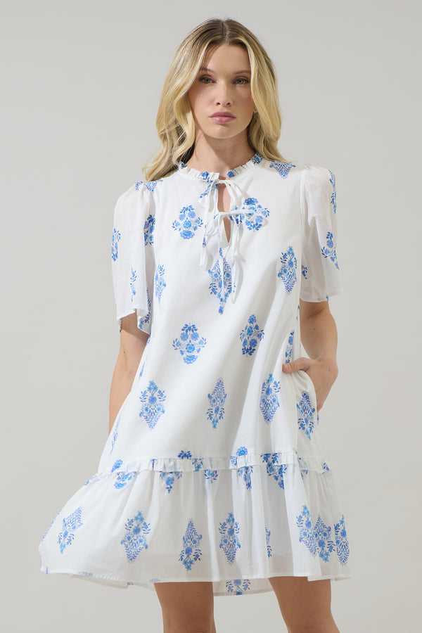 Sugarlips Yila Floral Kuna Tiered Mini Dress