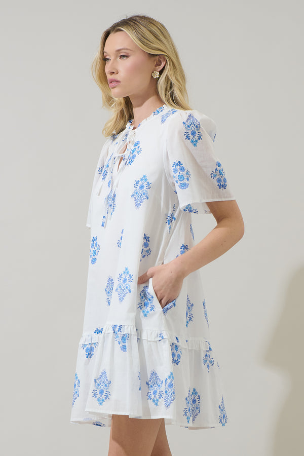 Sugarlips Yila Floral Kuna Tiered Mini Dress