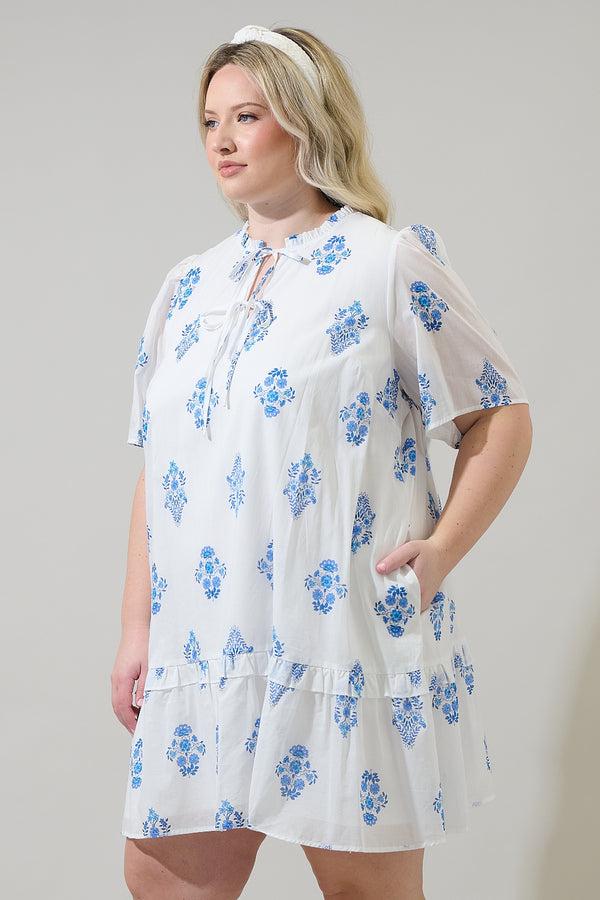 Sugarlips Yila Floral Kuna Tiered Mini Dress Curve