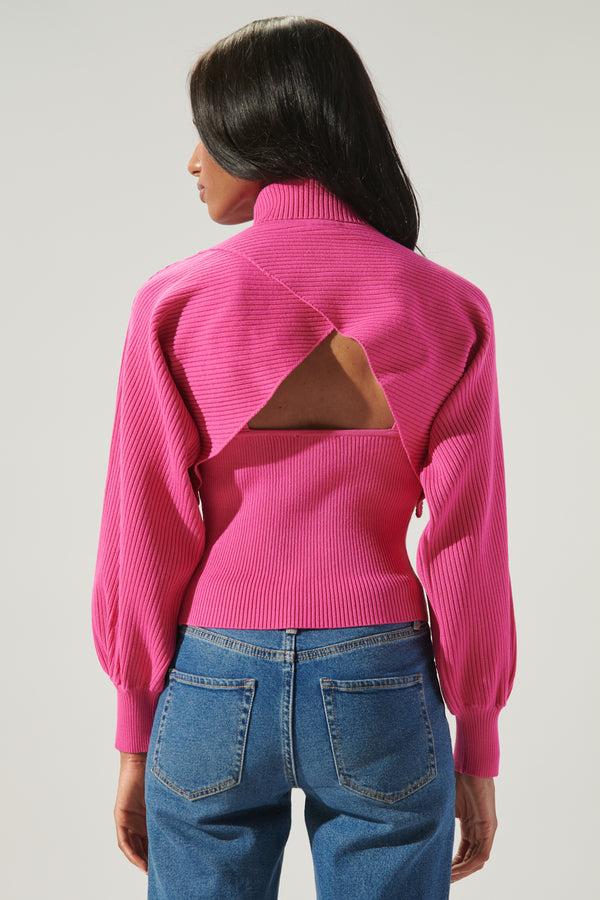 Sugarlips Yoli Joint Turtleneck Shrug Cami Sweater