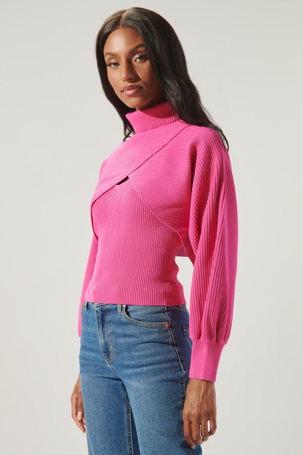 Sugarlips Yoli Joint Turtleneck Shrug Cami Sweater