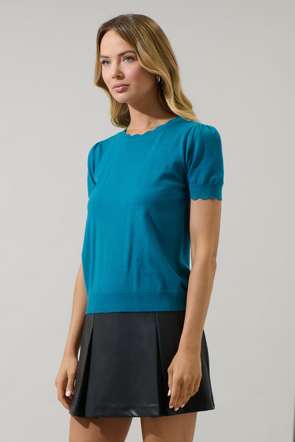 Sugarlips Yvette Scallop Sweater Top