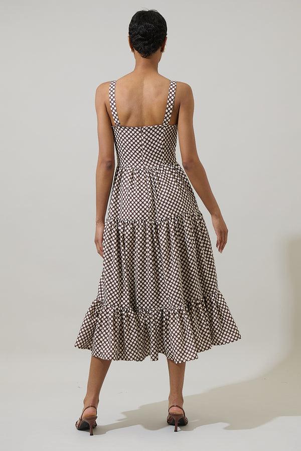 Sugarlips Zaina Dot Zelie Tiered Midi Dress