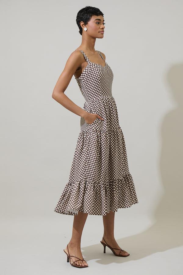 Sugarlips Zaina Dot Zelie Tiered Midi Dress