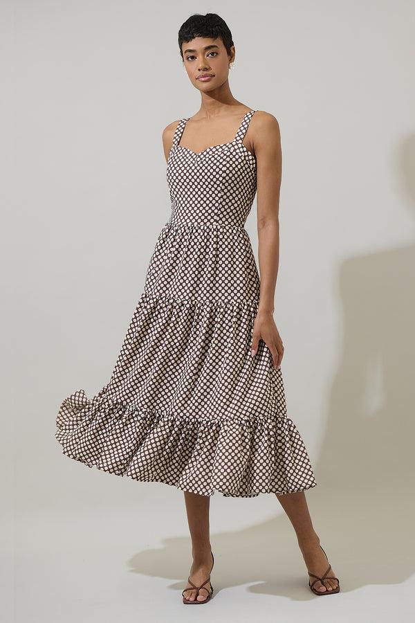 Sugarlips Zaina Dot Zelie Tiered Midi Dress