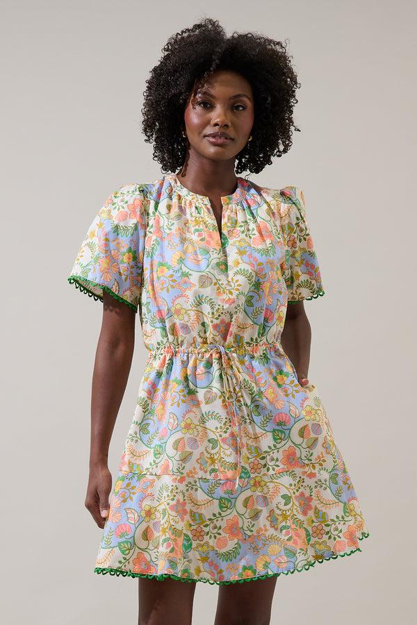 sugarlips Zamara Floral Bouse Shift Mini Dress