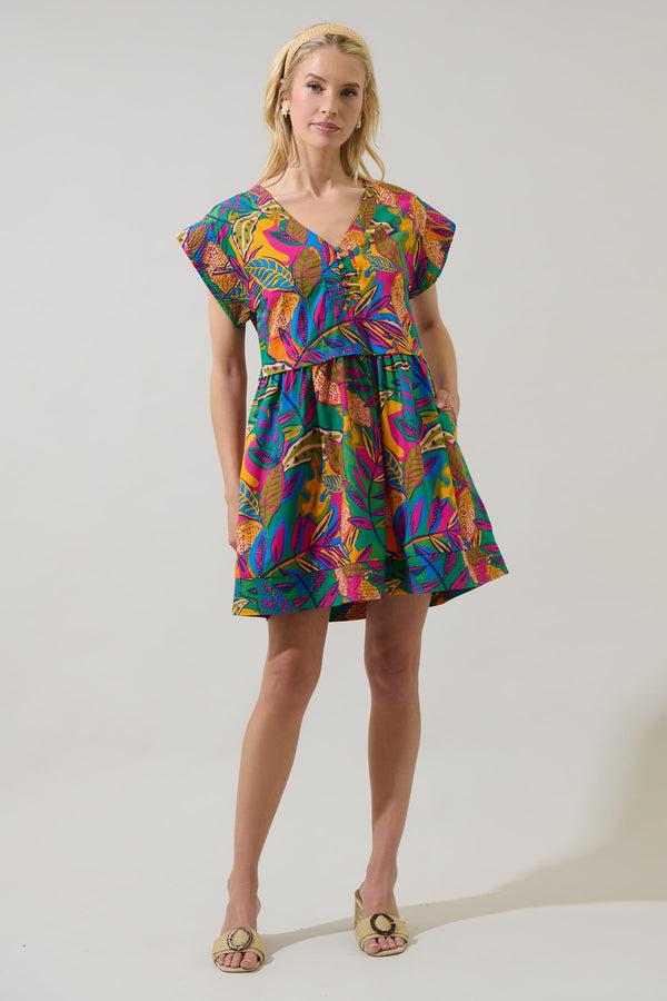 Sugarlips Zamira Tropics Jolene Trapeze Mini Dress
