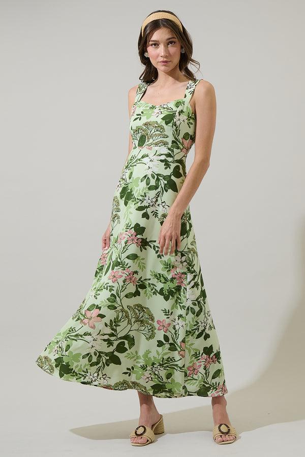 sugarlips Zane Floral Bary Smocked Maxi Dress