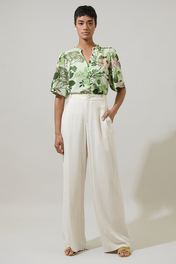 Sugarlips Zane Floral Bryn Button Blouse