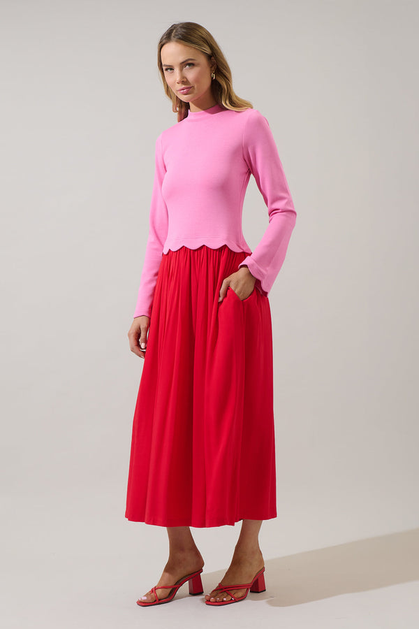 Sugarlips Zenie Color Block Midi Dress