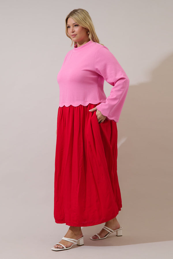 Sugarlips Zenie Color Block Midi Dress Curve