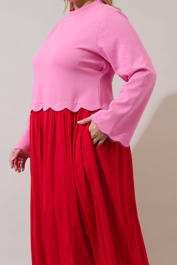 Sugarlips Zenie Color Block Midi Dress Curve