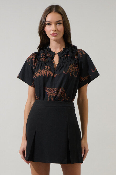 Sugarlips Zenzi Jungle Darthy Smocked Top