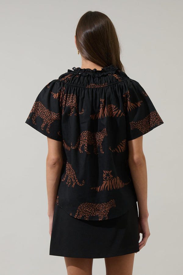 Sugarlips Zenzi Jungle Darthy Smocked Top