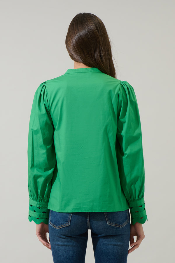 Sugarlips Ziana Button Down Ric Rac Trim Shirt