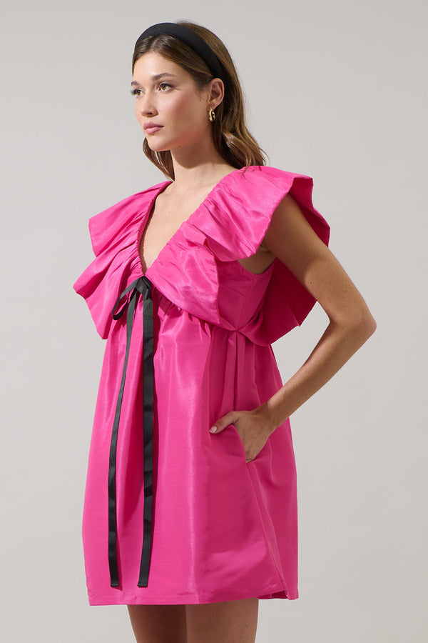 Sugarlips Ziona Satin Babydoll Mini Dress