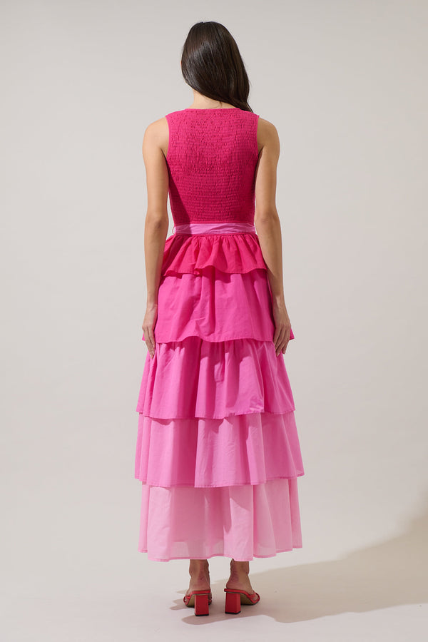 Sugarlips Zoria Smocked Tiered Maxi Dress