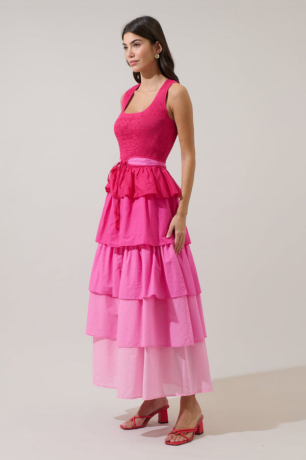 Sugarlips Zoria Smocked Tiered Maxi Dress