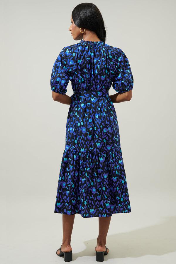 Sugarlips Zorya Floral Wynette Tiered Midi Dress