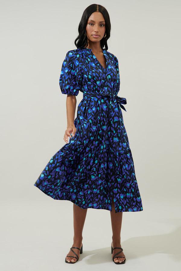 sugarlips Zorya Floral Wynette Tiered Midi Dress