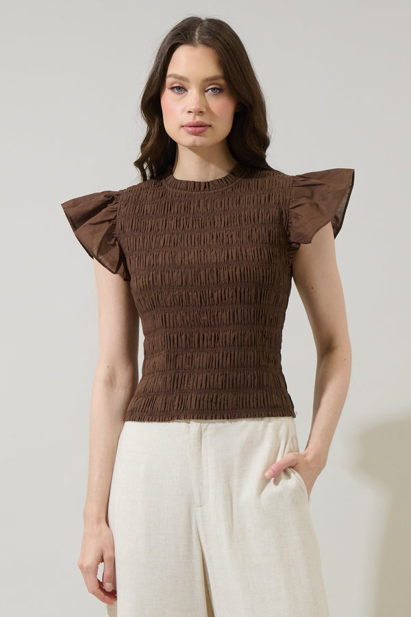 Sugarlips Zulema Smocked Ruffle Top