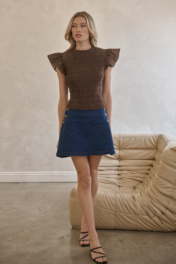 sugarlips Zulema Smocked Ruffle Top